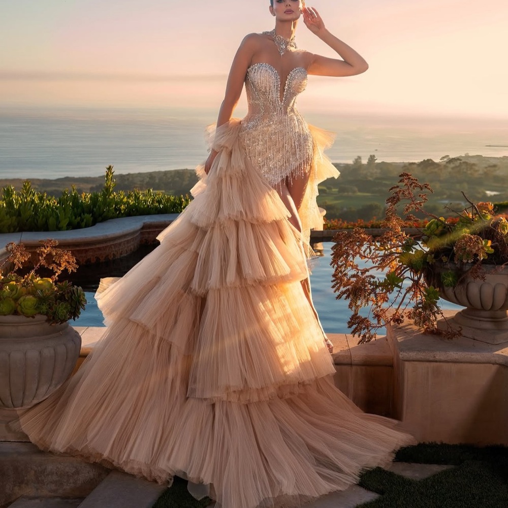 Jolipoli couture Elegant Strapless Tulle Gown - Picture 3 of 4